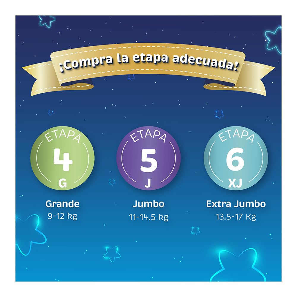KleenBebé Movilastic Bluey Pañal Desechable para bebé, Talla Jumbo Unisex, Paquete con 40 Piezas, Ideal para Bebés de 11 a 14 kg
