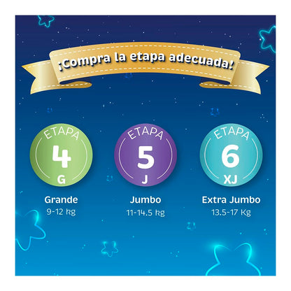 KleenBebé Movilastic Bluey Pañal Desechable para bebé, Talla Jumbo Unisex, Paquete con 40 Piezas, Ideal para Bebés de 11 a 14 kg