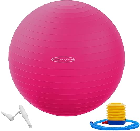 BalanceFrom - Pelota de Ejercicio antigolpes y Antideslizante, Pelota de Yoga, con Bomba rápida, Capacidad de 907.18 kg, antiexplosión y Pelota para Parto