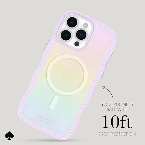 Kate Spade New York - Funda para Apple iPhone 15 Pro MAX, Compatible con Funda MagSafe - Ondulada Iridiscente