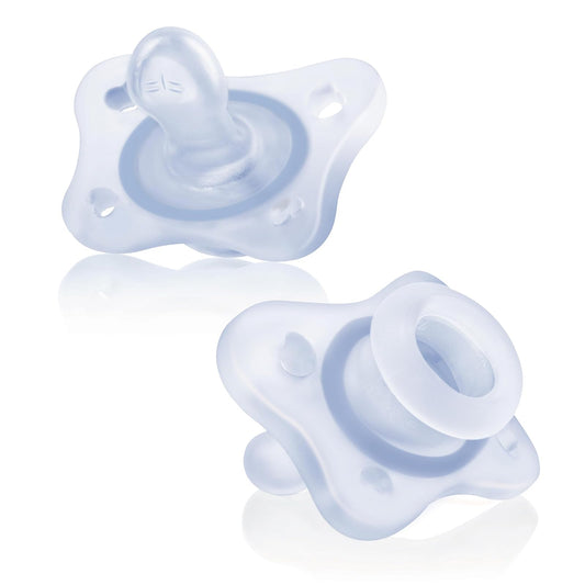 Chicco PhysioForma Mini chupón ortodóntico para bebés de 0 a 2 meses, ultraligero y pequeño, 100% silicona suave, soporta la respiración, diseño de una sola pieza, incluye estuche esterilizante, sin