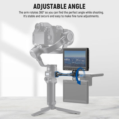 NEEWER Soporte Ajustable Monitor Campo, Soporte Giratorio 360° para Monitor Cámara con Rosca 1/4, Compatible con dji RS4 Pro RS3 RS2 RSC2 ZHIYUN Crane 2S Crane 3 3S WEEBILL-S MOZA Gimbals, GA005