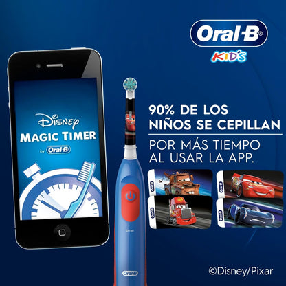 Oral-B Cars Cepillo de Dientes Eléctrico para Niños +3 años, Cabezal Redondo, 1 Mango 1 Cabezal