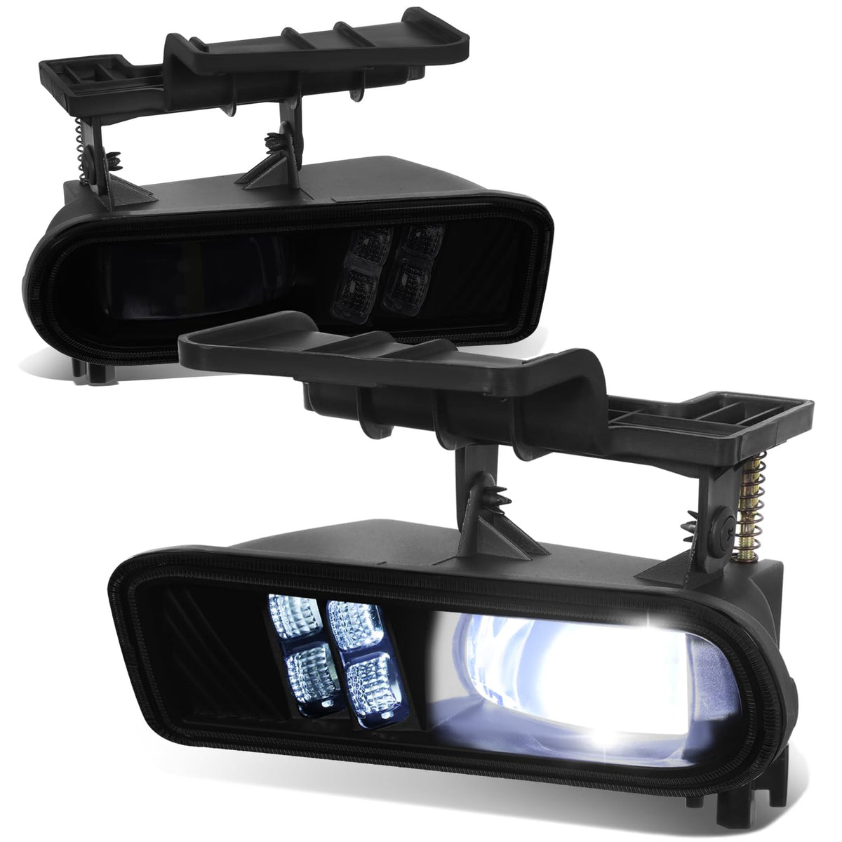 DNA Motoring Par de Luces Antiniebla LED Proyector Compatibles con Chevy Silverado 1500 2500 Suburban Tahoe 1999-2006 Lente Ahumada