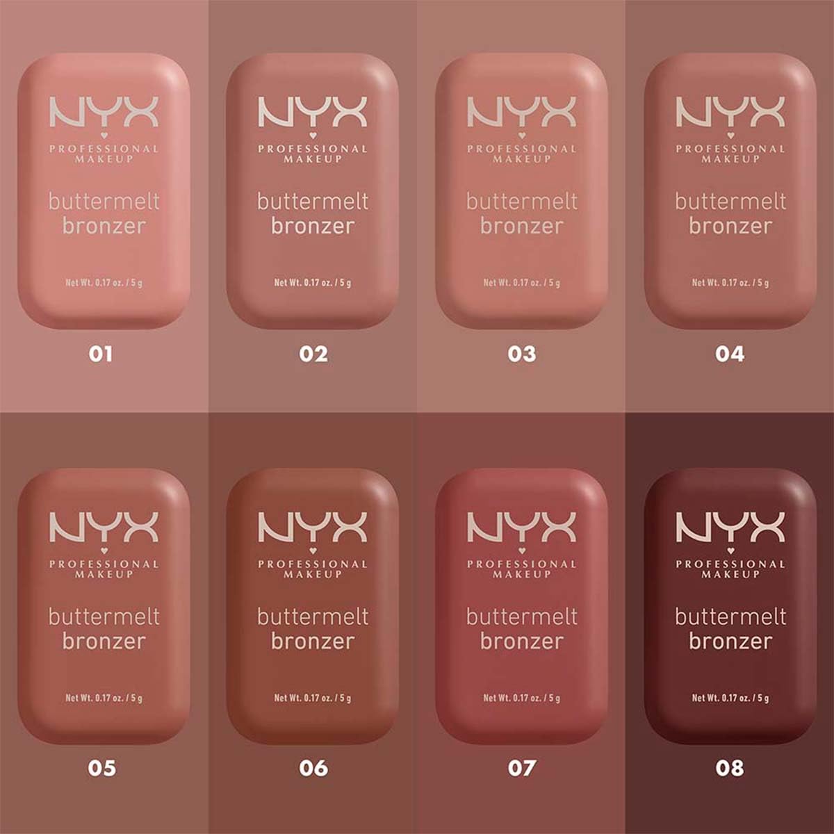 NYX Professional Makeup Buttermelt Bronzer, bronceador cremoso en polvo con alta pigmentación, fórmula vegana, acabado natural con duración hasta por 12H, 5g – Tono Biscuit (Café canela)