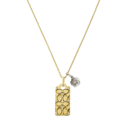 Coach Collar con colgante acolchado con etiqueta C