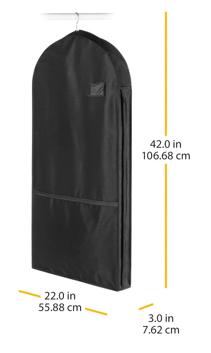 Whitmor Deluxe - Bolsa para ropa con bolsillos, color negro, 6 unidades, Bolso para prenda de ropa, Negro, 1, 1
