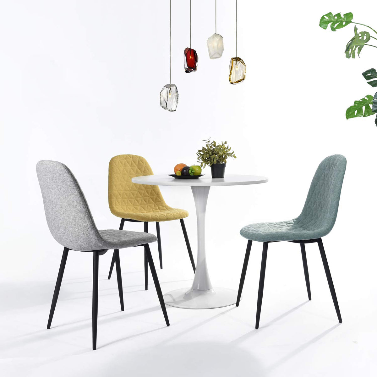 COKOS Mesa Redonda Diseño Minimalista Elegante Blanco