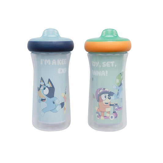 The First Years Tazas para sorbos azules aisladas - tazas para niños pequeños a prueba de derrames y aptas para lavavajillas - para edades de 12 meses en adelante - 9 onzas - 2 unidades