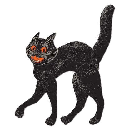 Beistle Recortes Decorativos Desplegables para Fiesta Temática, 1.8 m - Gato clásico de Halloween para rascar