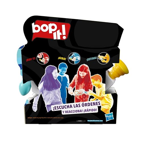 Hasbro Gaming Bop It! - Juego de Mesa electrónico de Golpear, Estirar y Girar para 1 o más Jugadores a Partir de los 8 años