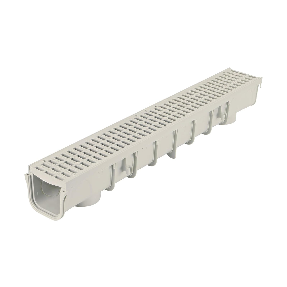 NDS 864G Kit de Drenaje de Canal de 5 Pulgadas, Canal de Perfil Profundo de 5-1/2 Pulgadas x 39-3/8 Pulgadas, Incluye Dos Rejillas de plástico Gris, Tapas de Extremo/Salida, para calzadas, Patios y