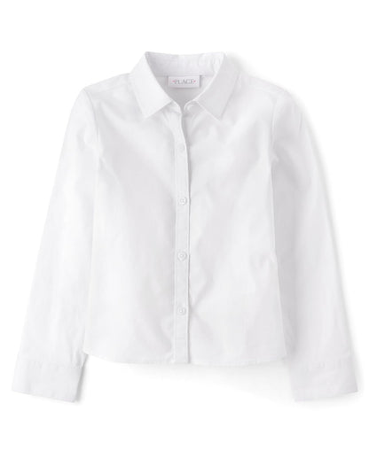 The Children's Place - Camisa de Manga Larga con Botones para niñas