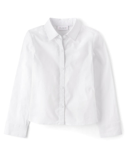 The Children's Place - Camisa de Manga Larga con Botones para niñas