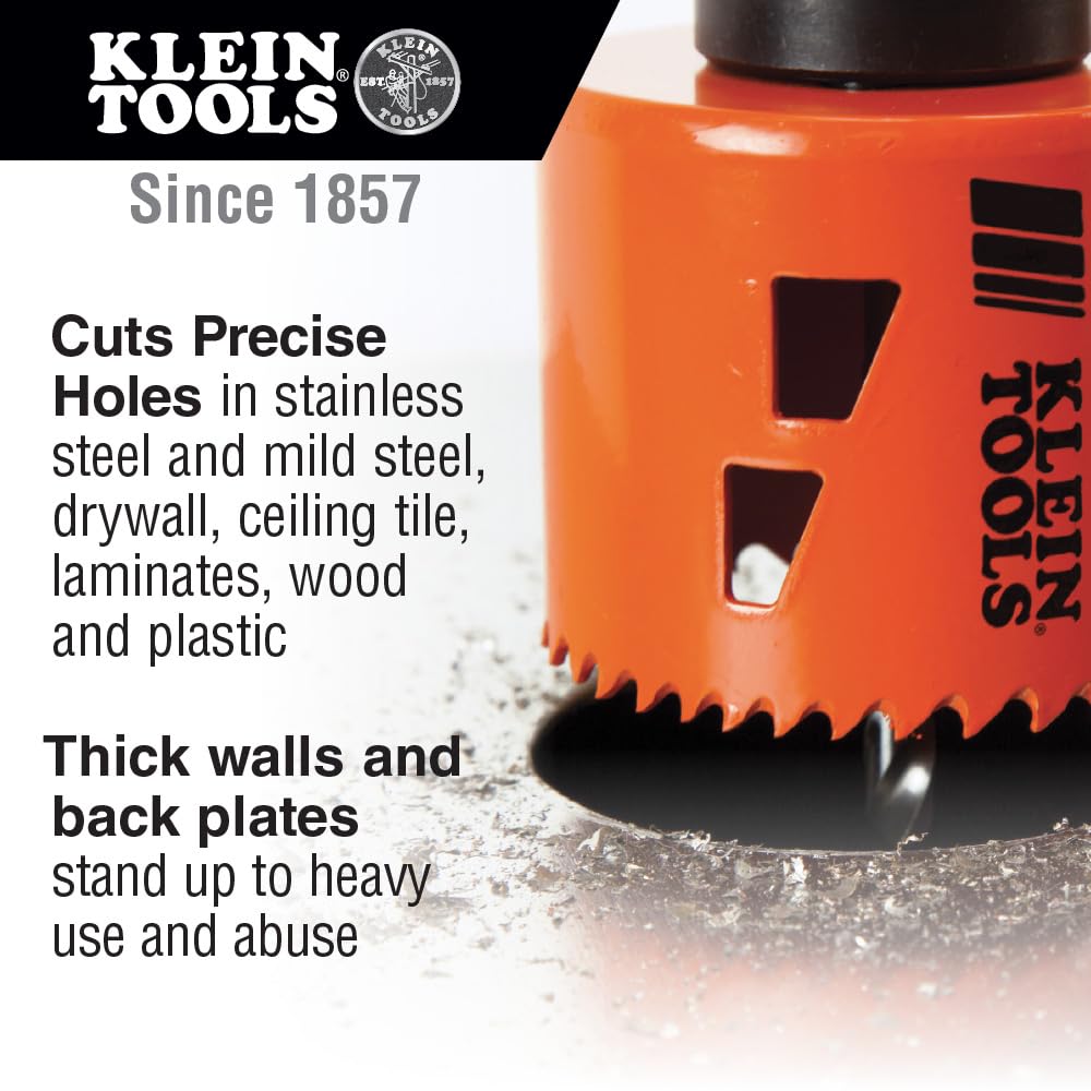 Klein Tools 32905 Kit de brocas sierra para electricistas con mandril de 3 piezas