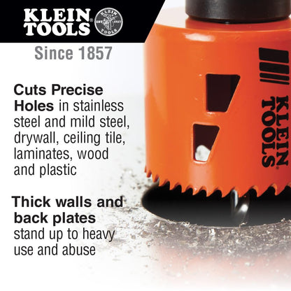 Klein Tools 32905 Kit de brocas sierra para electricistas con mandril de 3 piezas