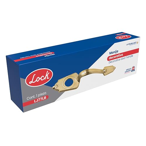 Lock LJ77LB Jaladera para cerradura de sobreponer, latón brillante, en caja