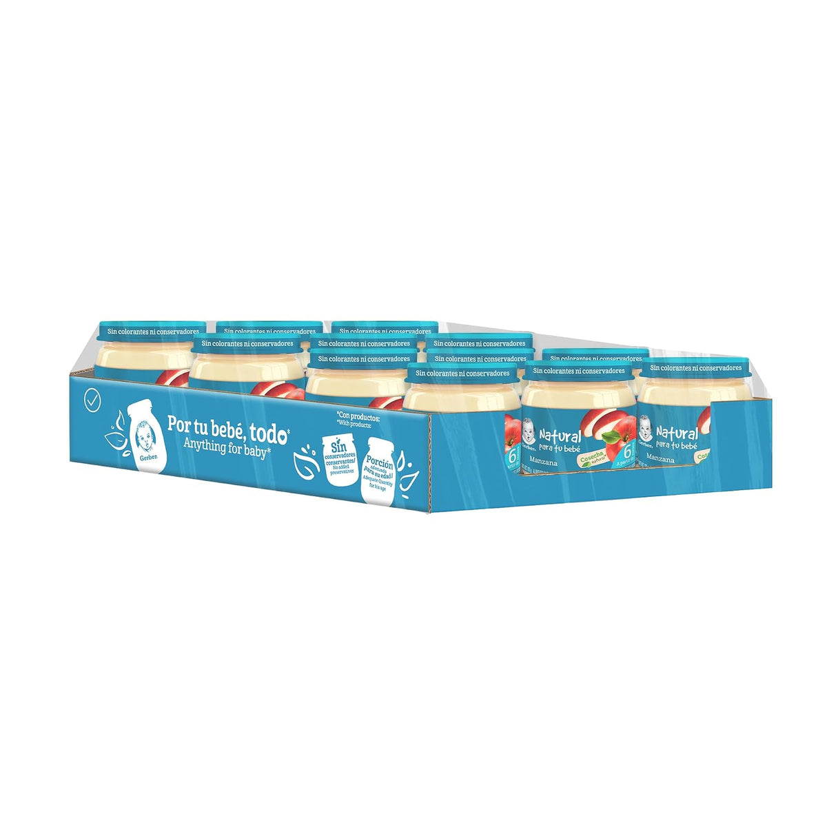 Gerber Papilla Etapa 2, Manzana, Paquete de 12 Piezas de 113g c/u