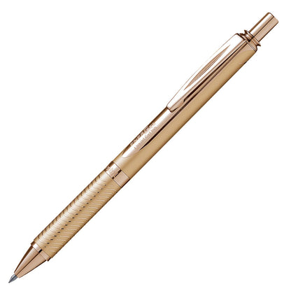 Bolígrafo Tinta Gel EnerGel Retráctil Dorado con Detalles en Plata Tinta Negra 01 Pieza con Estuche BL407X-A-EST