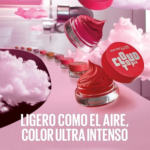 Maybelline Cloudtopia Blush para mejillas y labios,14H, tono rojo etéreo