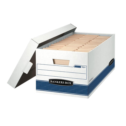 Bankers Box Stor/File Medium-Duty Storage Boxes with Lift-Off Lid, Letter, 12 Pack (00701)