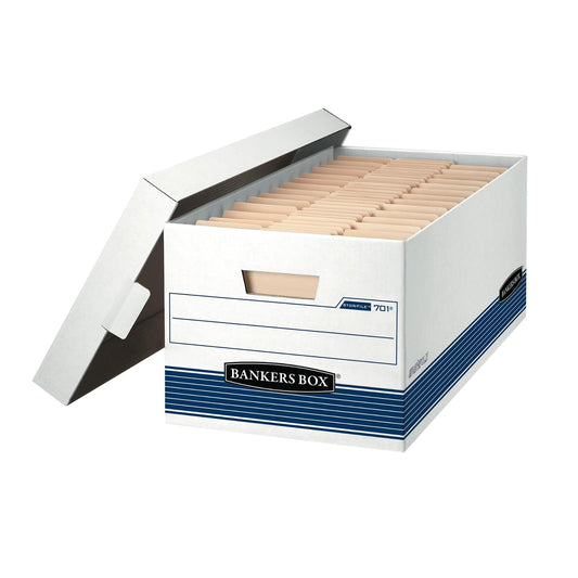 Bankers Box Stor/File Medium-Duty Storage Boxes with Lift-Off Lid, Letter, 12 Pack (00701)