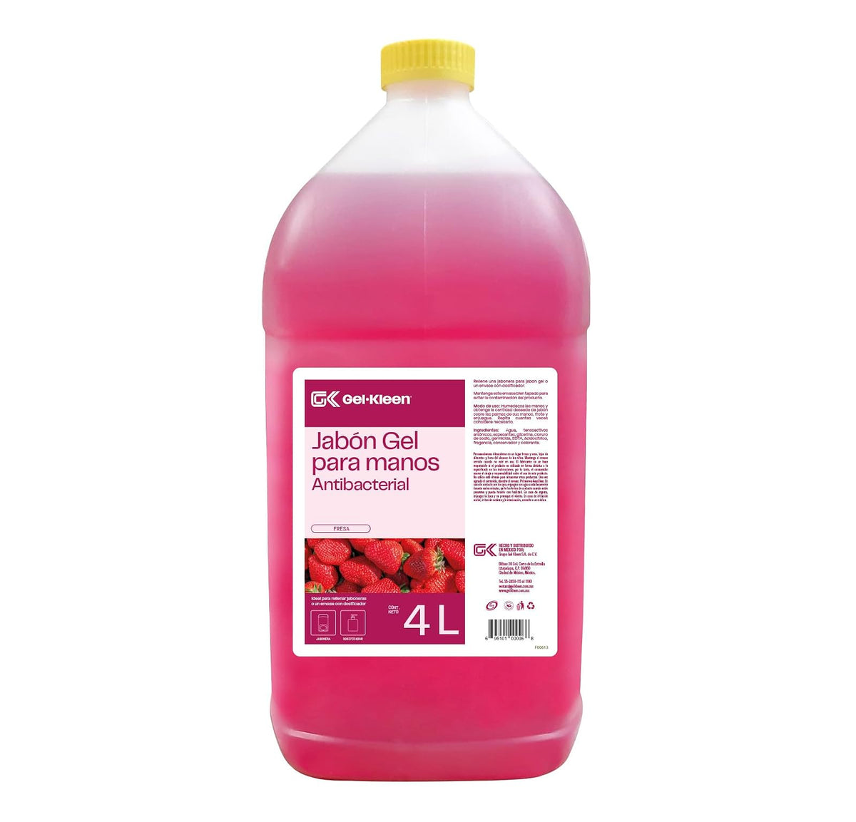 Gel Kleen Jabón Antibacterial para Manos 4 Litros - Fresa