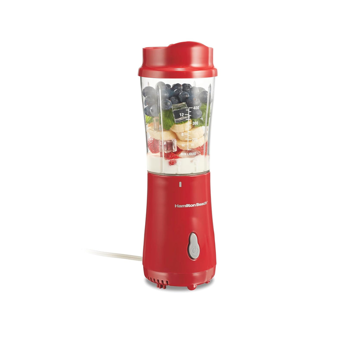 Hamilton Beach Batidora Portátil Personal 14 oz - Rojo - Licuadoras de Encimera