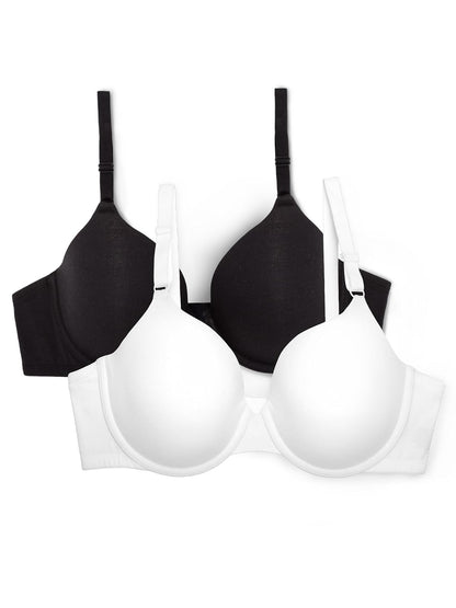 Fruit of the Loom Brasier de Algodón con Varilla para Mujer - Colores: blanco y negro - 36D