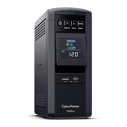 CyberPower CP1000PFCLCD PFC Sinewave UPS 1000VA 600W PFC Compatible Mini-Tower