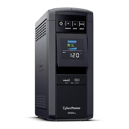 CyberPower CP1000PFCLCD PFC Sinewave UPS 1000VA 600W PFC Compatible Mini-Tower