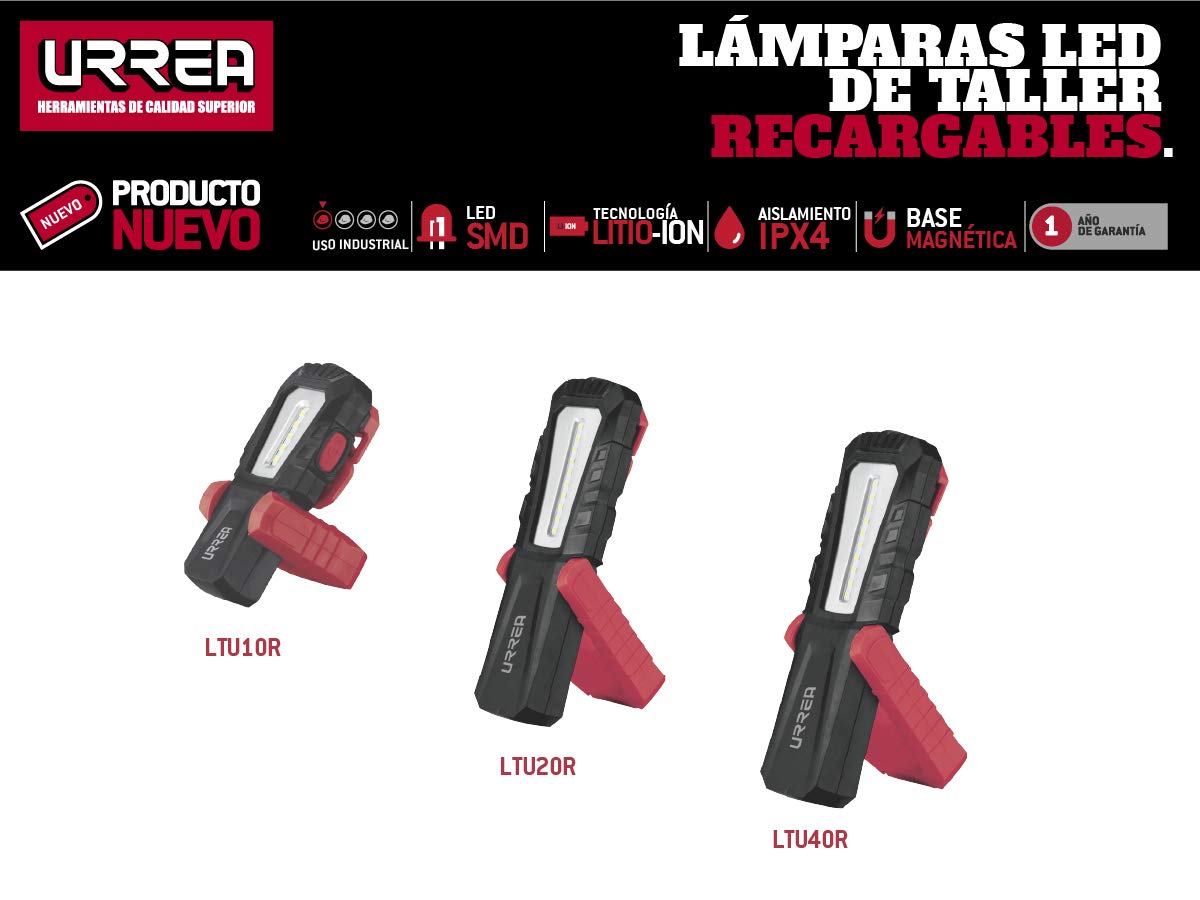 Urrea Herramientas Urrea Lámpara de taller recargable 420lm, grado IPX4