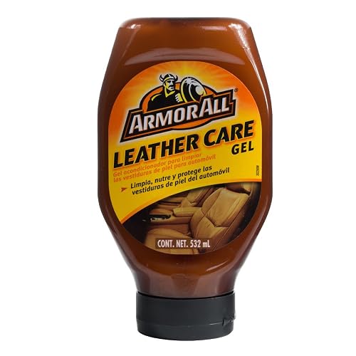 Armor All - Gel Limpiador de Cuero, Protección UV, 532 ml | Para asientos y vestiduras de cuero, limpia, acondiciona y protege en una sola aplicación, fórmula con filtro UV