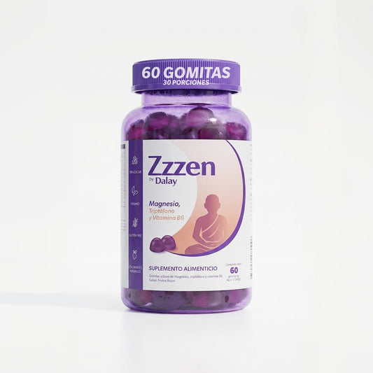 DALAY Gomitas Conciliación del Sueño y Relajación. Vegano, Sin Gluten y Sin Azúcar. Frasco con 60 Gomitas.