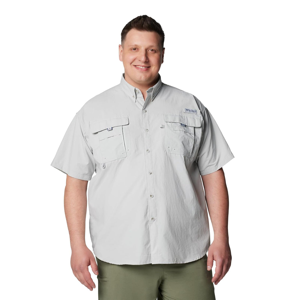 Columbia PFG Bahama II Camisa Manga Corta para Hombre UPF 50 - Gris (Cool Grey) - G Alto - Sólido