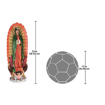 Design Toscano The Virgin of Guadalupe Religious Garden Decor Statue, Medium, Full Color