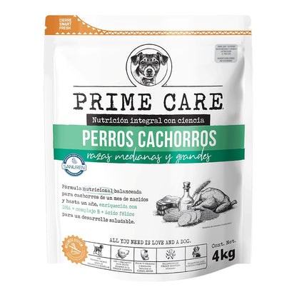 Prime Care Alimento para Perros Cachorros Razas Medianas y Grandes 4 Kg