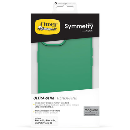 OtterBox - Funda para iPhone 16e, 15, 14 y 13 Symmetry Series - Jugo Verde (Verde), se Ajusta a MagSafe, Ultra Elegante y Bordes elevados Que protegen la cámara y la visualización