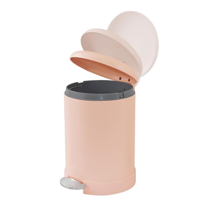 Glad - cubeta de basura pequeño, 1.2 galones | cubeta de basura redondo de acero inoxidable con tapa de cierre suave y pedal de pie | Cesta de basura de metal con cubeta interior extraíble, óxido