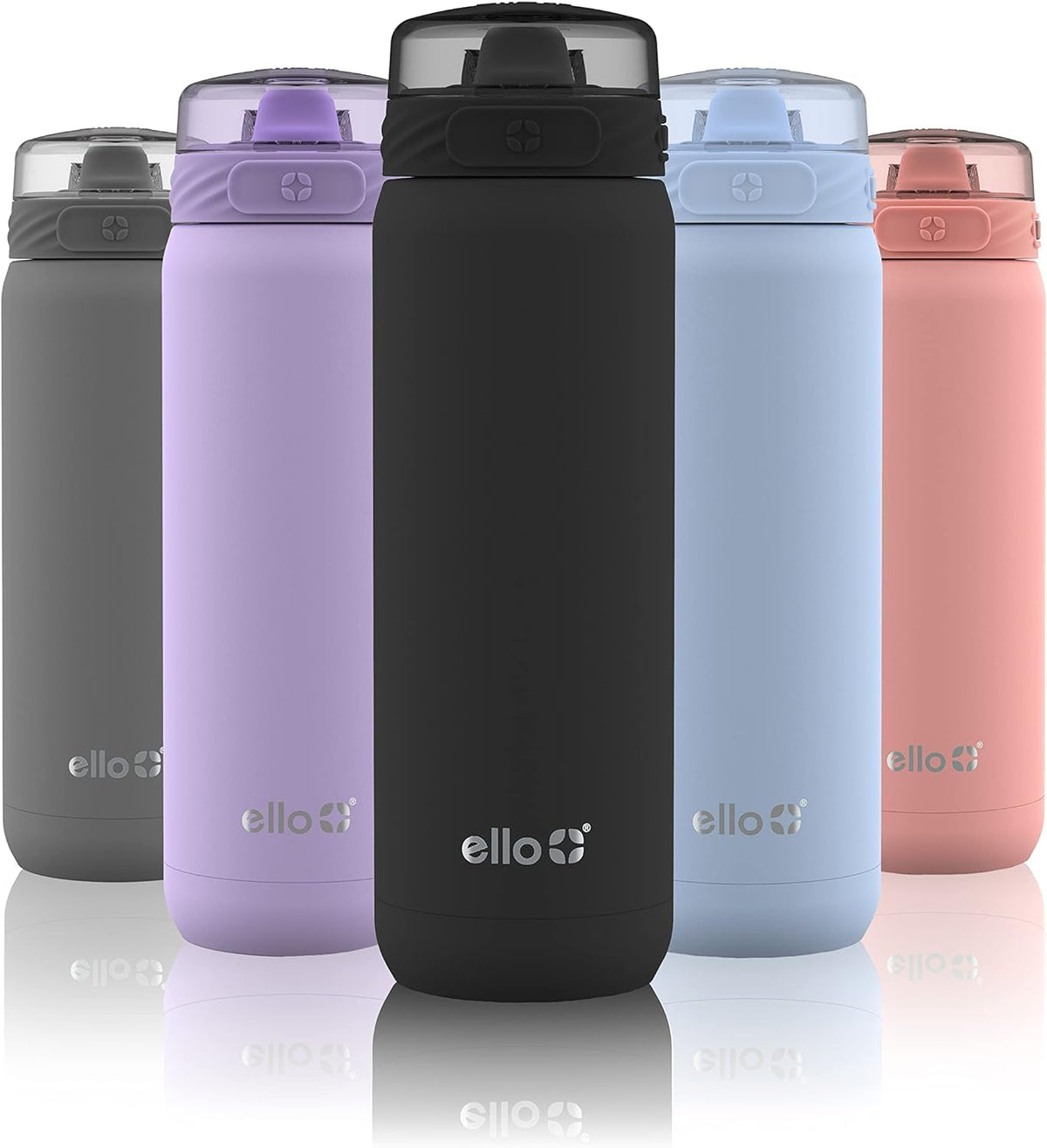 Ello Cooper Botella de Agua de Acero Inoxidable Aislada al Vacío - Negro -