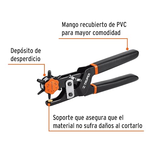 Truper PSA-9, Pinza sacabocados, mango ergonómico