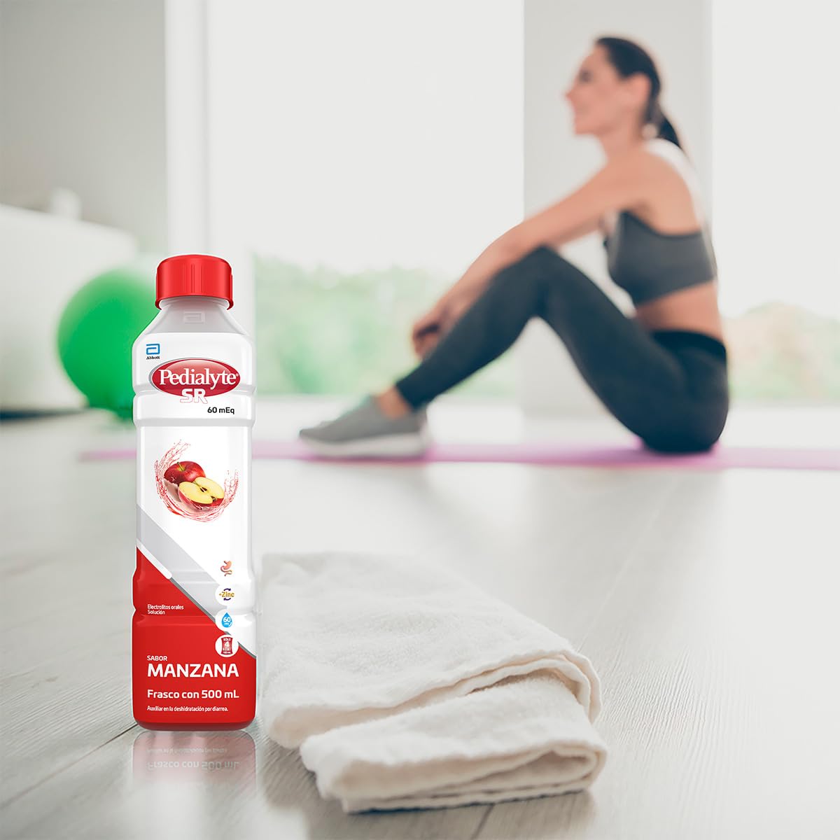 Pedialyte - Electrolitos Orales, 60 mEq, Solución Oral Sabor Manzana 500 ml - Caja con 12 piezas, Auxiliar en la Deshidratación por Diarrea, Vómito y Ejercicio