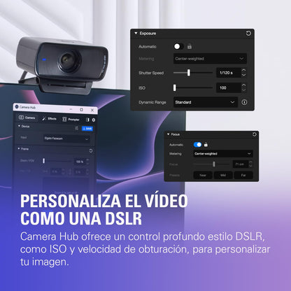 Elgato Facecam MK.2, webcam prémium Full HD | Sensor Sony, control PTZ, video 1080p60 sin comprimir, controles estilo DSLR, obturador de privacidad fácil de deslizar