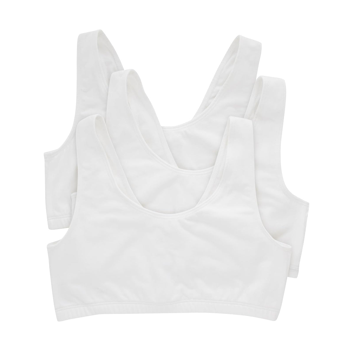 Hanes Bralette de Algodón, Paquete de 3 - G - Blanco - Blanco - Blanco