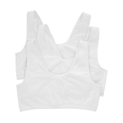 Hanes Bralette de Algodón, Paquete de 3 - G - Blanco - Blanco - Blanco