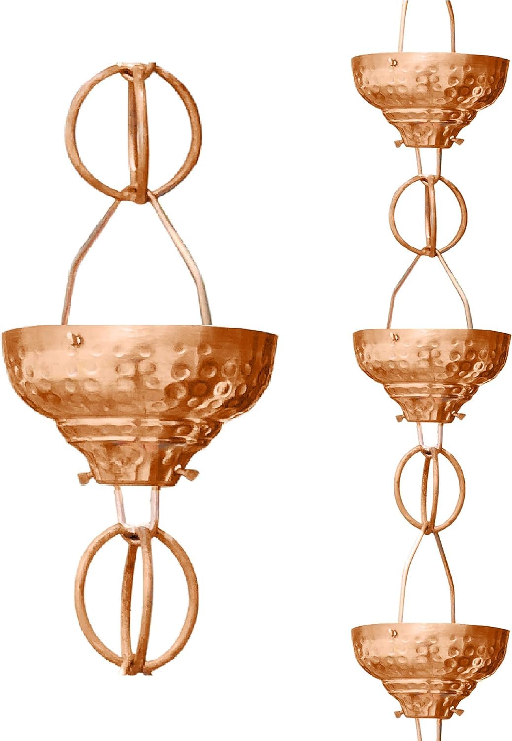 Monarch Cadenas de Lluvia de Cobre Puro Copas Decorativas 8 Pies