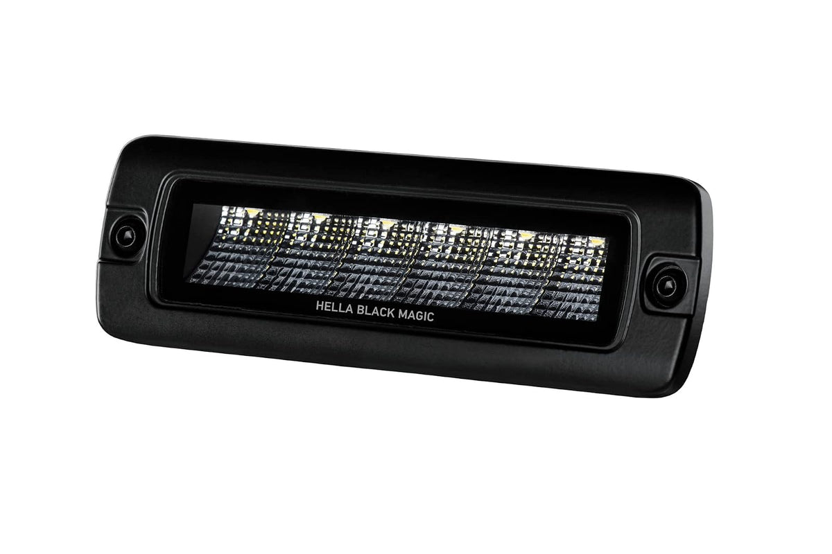 Hella 358176221 Black Magic Mini Lightbar LED de 6.2 in Montaje Empotrado para Camión/ATV/SUV/4x4/Jeep/Tractor, Negro