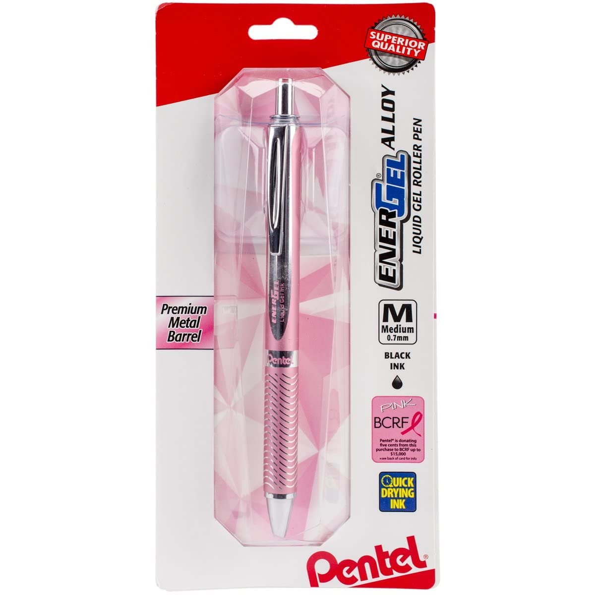 Pentel EnerGel Aleación RT Bolígrafo de Gel Líquido - Rosado