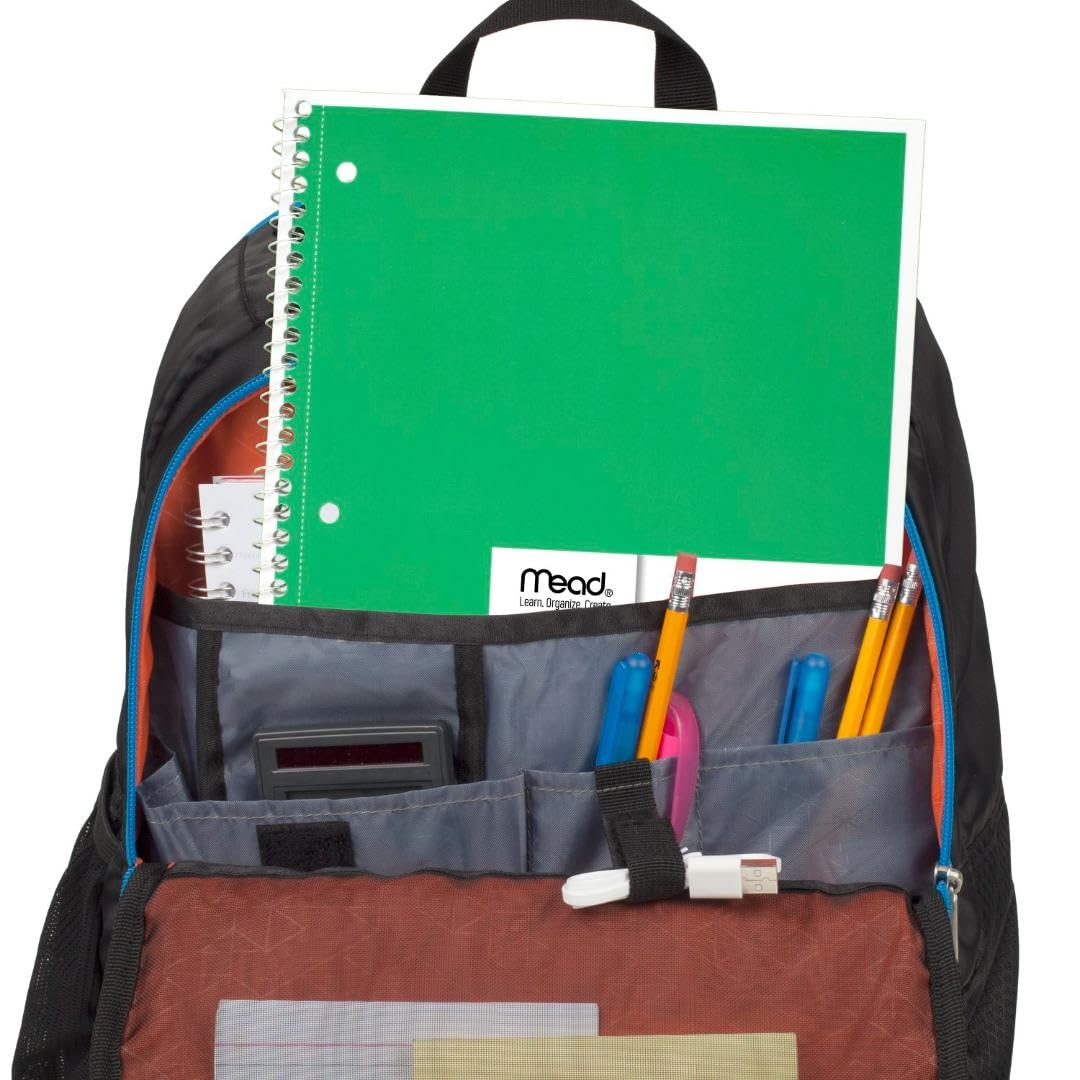 Mead Cuaderno en espiral, 1 materia, 70 hojas, renglones anchos, Paquete de 6