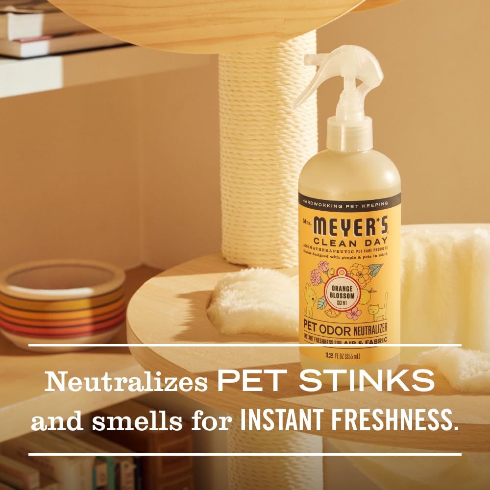 Mrs. Meyer’s Neutralizador de Olores Flor de Azahar 355 ml | Odor Neutralizer Spray para Mascotas | Elimina Olores al Instante | Aroma Floral Refrescante | Fórmula de Origen Vegetal